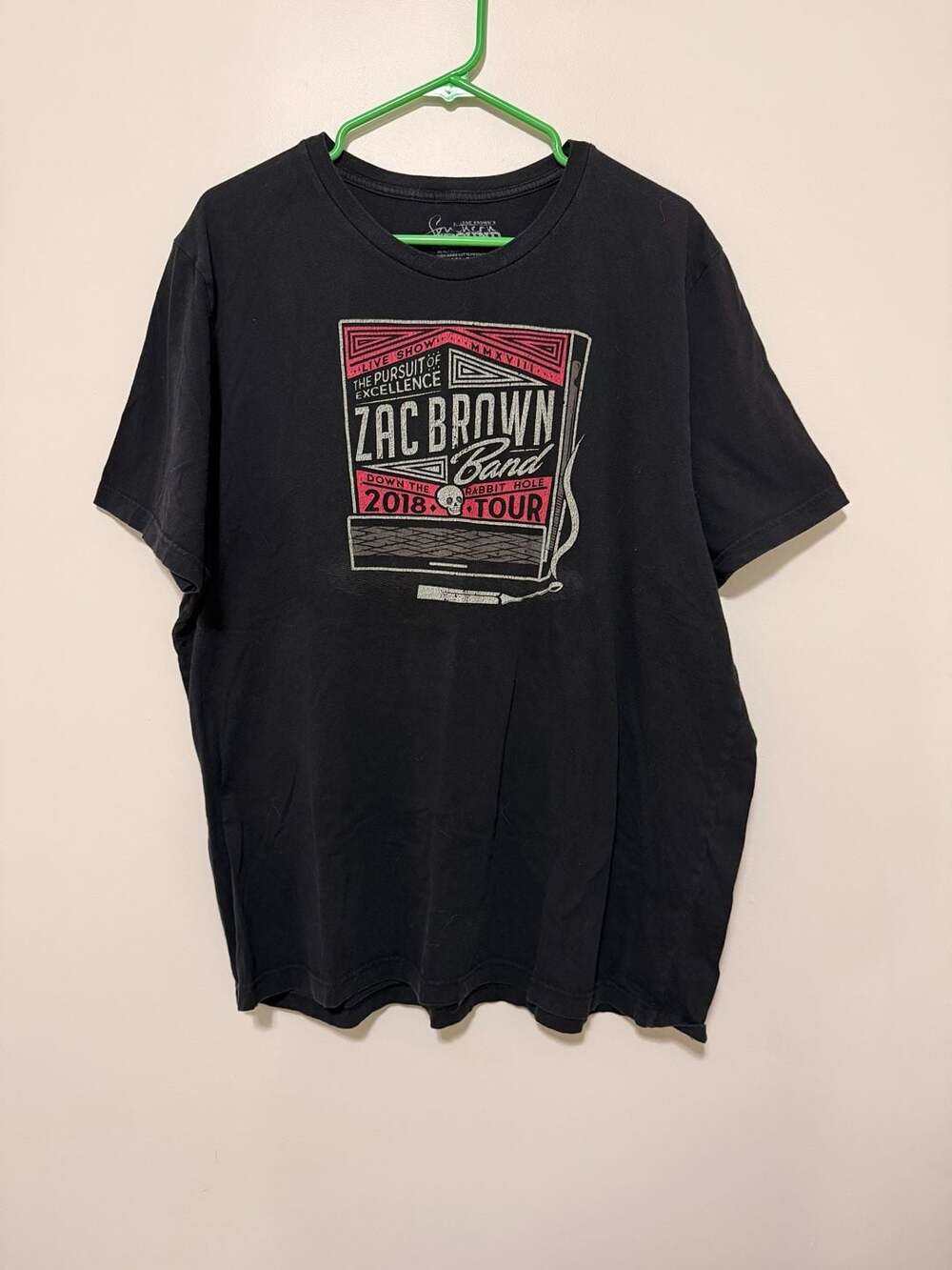 Zac Brown Band 2018 Adult 2XL Down The Rabbit Hole‎ Concert Tour T-Shirt